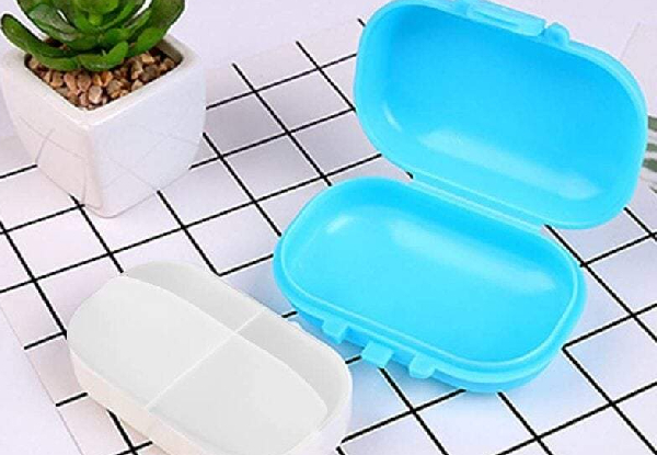 Four-Grid Portable Pill Box Container