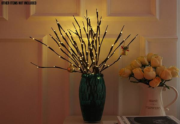 LED Willow Branch Lamp - Two Colours Available & Options for One, Four or Eight