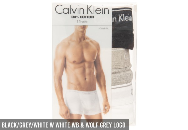 Three-Pack Calvin Klein Mens Trunk Underwear - Four Sizes & Three Sets of Colours Available