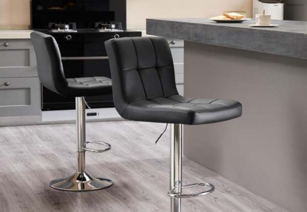 Four-Piece Bar Stool Chair with Footrest - Two Colours Available