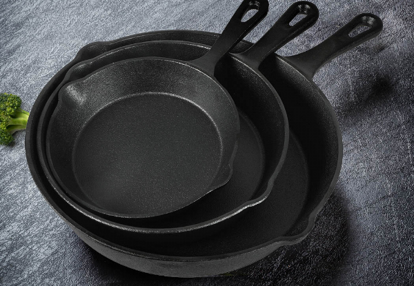 Toque Three-Piece Cast Iron Frying Pan Set