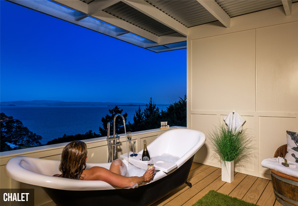 Two-Night Stay for Two People in a Self-Contained Luxury Chalet on Waiheke Island incl. Parking, WIFI, Use of Sauna, Luxury Cabana, $50 off Rental Car Hire & Savings on Return Ferry Passes - Option for Three & Four Night Stays - Valid May 1st 2025
