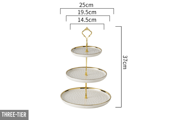 Two-Tier Ceramic High Tea Cake Stand - Two Colours Available & Option for Three-Tier