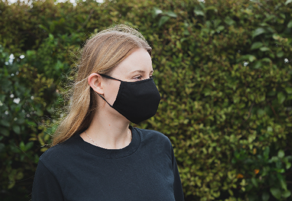 Four-Layer Reusable Black Cotton Face Mask - Option for Two