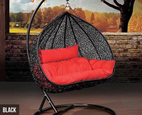 $480 for a Double Seat Rattan-Look PE Egg Chair - Available in Two Colours
