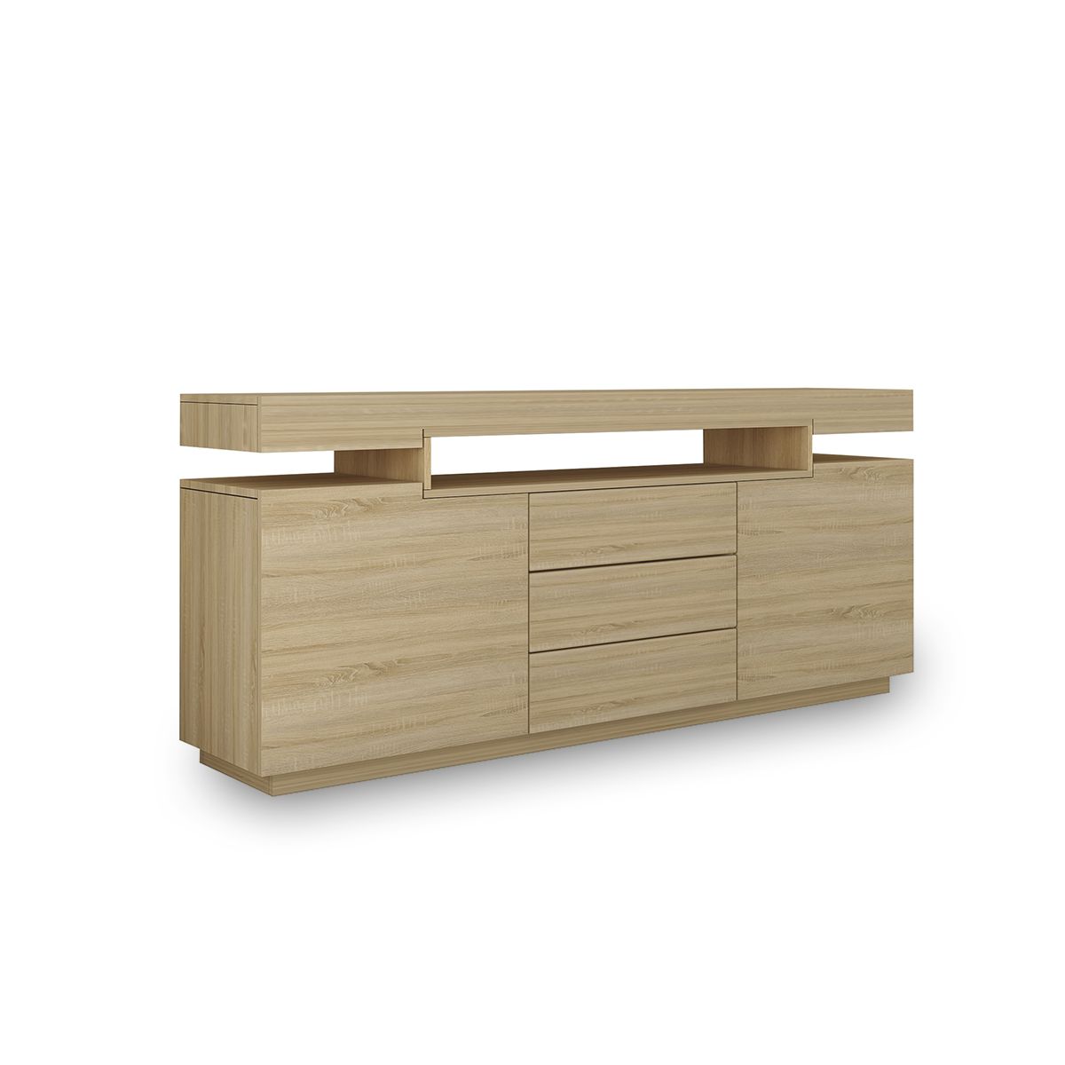 Three-Drawer Oak Entertainment Unit