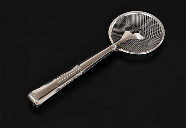 Stainless Steel Strainer & Tong in One