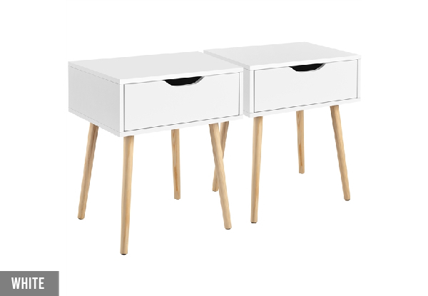 Two-Piece Mid-Century Side End Table - Two Colours Available