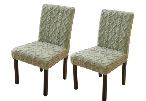 Two-Piece Stretch Jacquard Chair Cover - Available in Four Colours & Option for Four-Pack