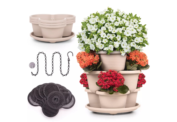 Vertical Stackable Planter - Available in Two Colours & Two Sizes