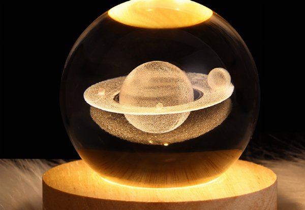 3D Saturn Crystal Ball Night Light