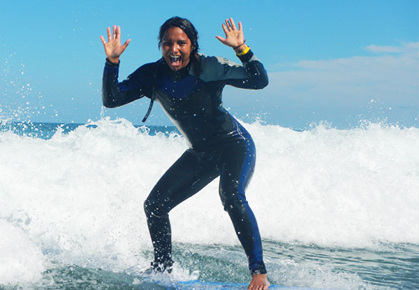 Two-Hour Surf Lesson incl. Board & Wetsuit Hire at Mount Maunganui with Option for Two People