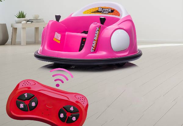 Remote Control Pink Bumper Car Toy with LED Lights & 360 Degree Spin