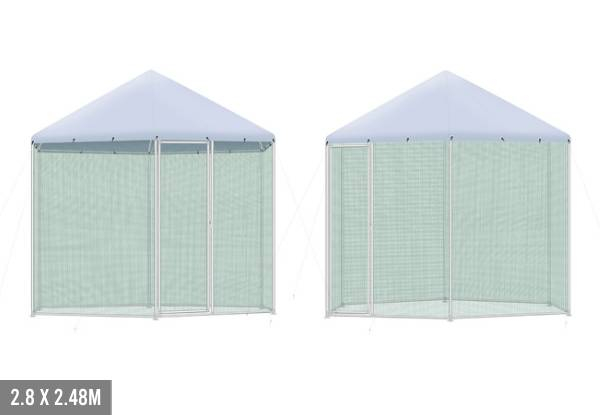 Metal Chicken Coop with Shade Cover - Three Sizes Available