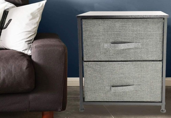 Vecelo Bedside Table with Two-Drawers