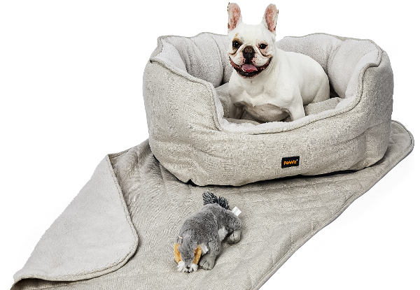 Pawz Pet Bed Incl. Blanket & Squeaky Toy Set - Two Options Available