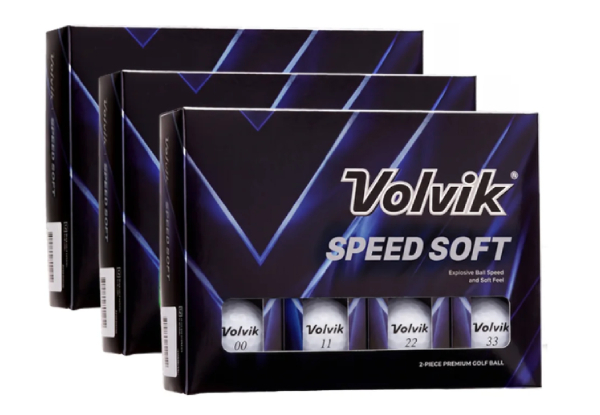Three-Dozen Volvik Speed Soft Golf Ball - Available in Six Colours