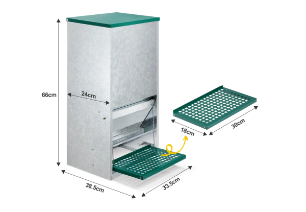 Petscene Automatic Galvanised Steel Chicken Feeder - Two Sizes Available