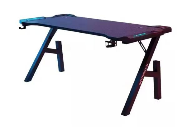 Gaming K-Shaped Desk with LED Light