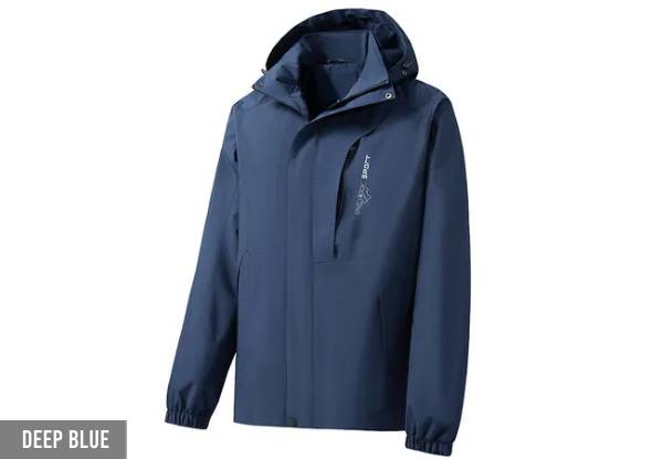 Mens Block Hooded Sports Windbreaker Jacket - Available in Four Colours & Six Sizes