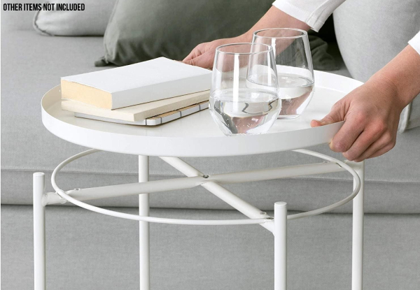 Sasaki End Table with Removable Tray - Two Colours Available - Pick Up Only