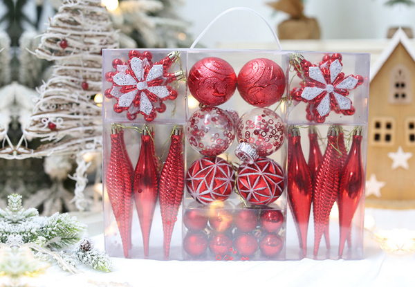 40-Piece Christmas Tree Ball Ornaments Set - Available in Three Colours & Option for Two-Set