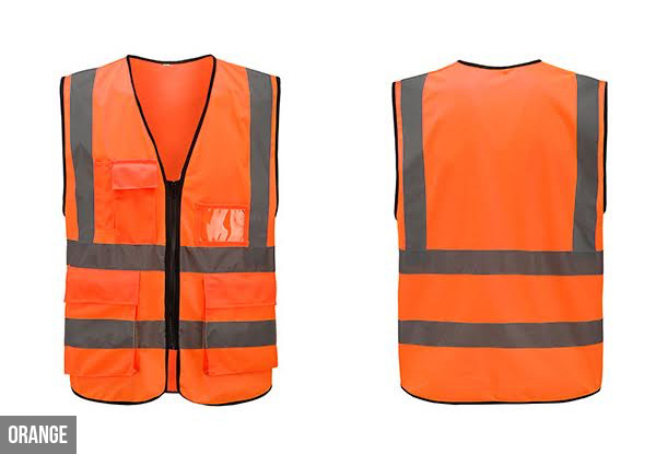 Reflective High Visibility Vest - Five Colours Available