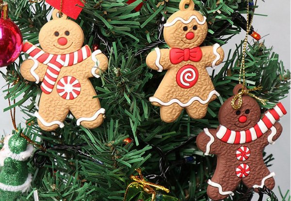 12-Pack Gingerbread Man Christmas Tree Ornaments - Two Options Avaialble