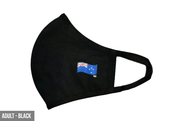 NZ Flag 100% Cotton Reusable Mask - Four Options Available & Option for Three-Pack