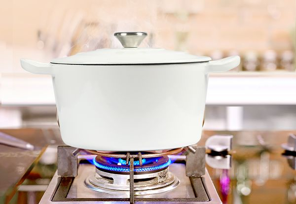 Toque 4L Enamelled Dutch Oven Cast Iron Pot with Lid - Three Colours Available