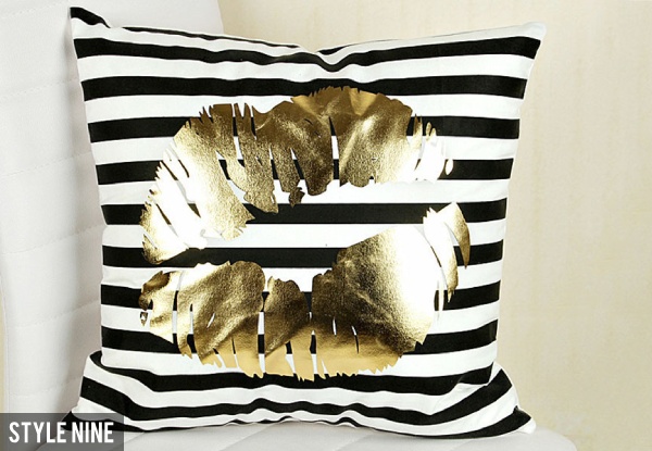 Gold Print Cushion Cover - 10 Styles Available with Free Delivery