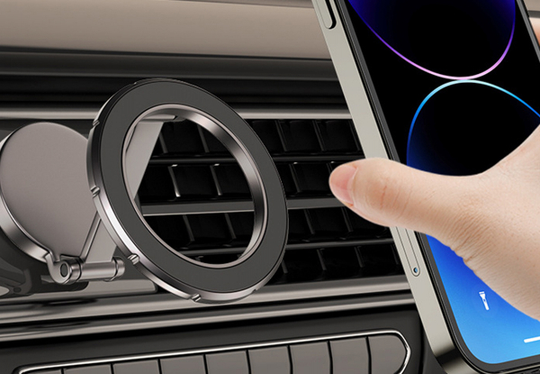 Rotation All-Metal Magnetic Car Phone Holder - Available in Two Colours & Option for Two
