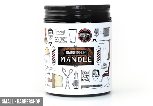 Mandle's - The Man Candle Range - Two Sizes & Four Scents, or Kit of Three Available