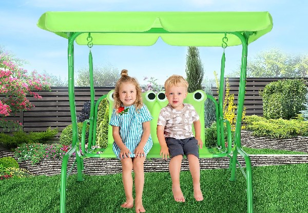 Kids Two-Seater Swing Chair with Canopy - Two Styles Available