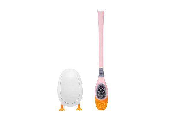 Silicone Toilet Brush with Base - Four Colours Available & Option for Two-Pack