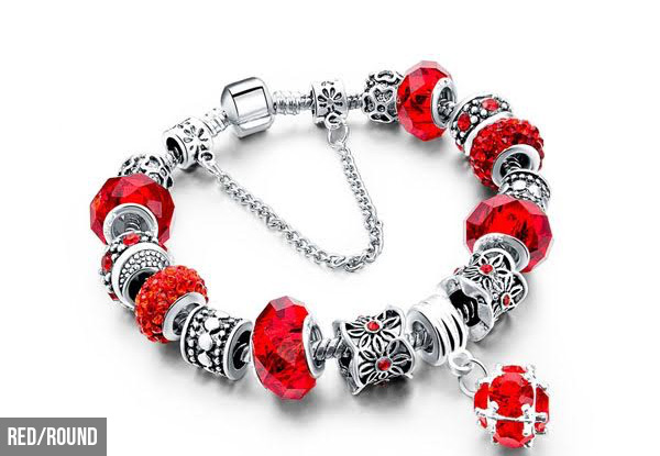 Crystal Charm Bracelet - Eight Styles Available with Free Delivery