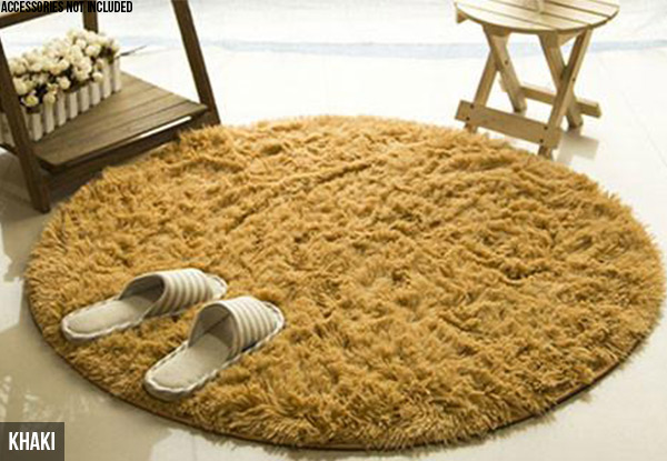 Round Indoor Shaggy Rug - Six Colours Available