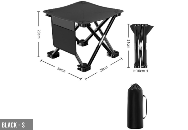 Portable Camping Stool with Carry Bag - Two Colours, Two Sizes & Two-Pack Available