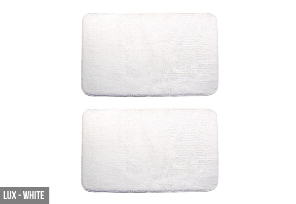 Two-Pack of Microfibre Bath Mats - Four Colours & Two Designs Available