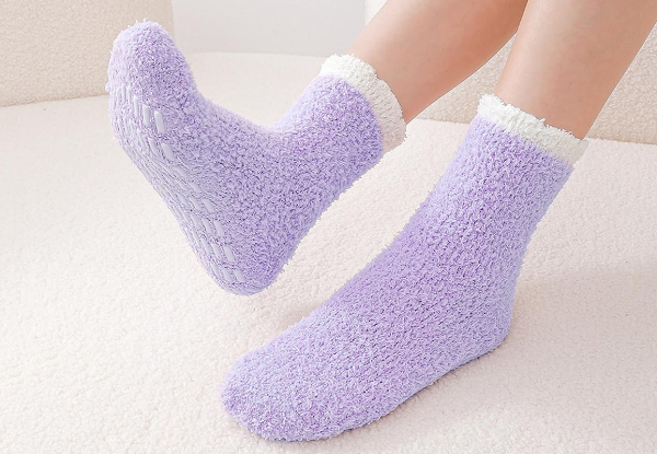 Four-Pair Women's Non-Slip Grip Socks