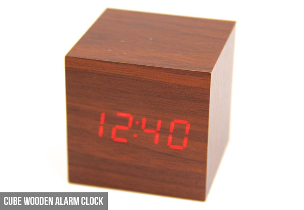 Wooden Digital LED Alarm Clock