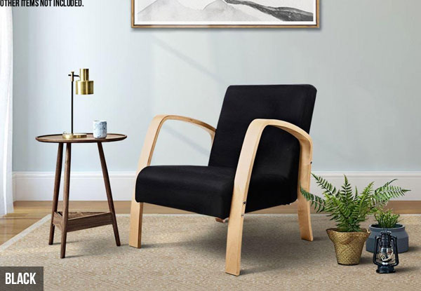 Modern Wooden Armed Occasional Chair - Two Colours Available