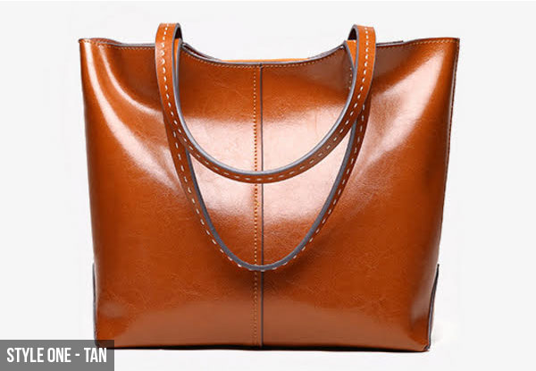 Leather Tote Handbag - Two Styles & Five Colours Available