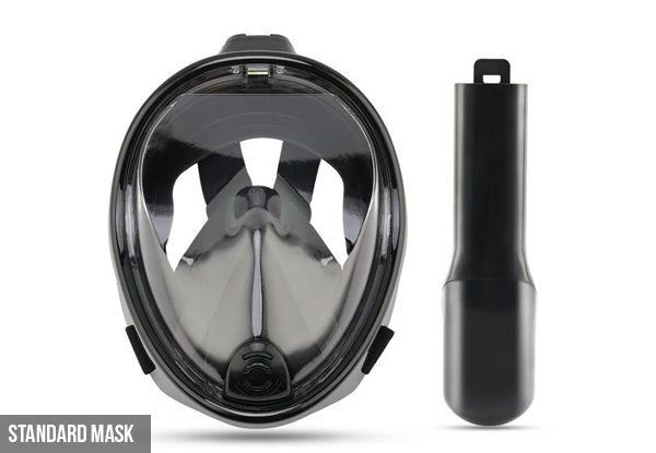 180° Panoramic View Full Face Snorkel Mask with Option for Mask with Underwater Light - Compatible with GoPro