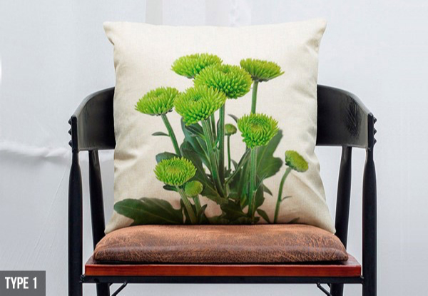 Floral Green Printed Cushion Cover - Five Styles Available