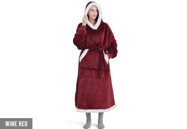 Fleece Adult Long Blanket Hoodie - Six Colours Available