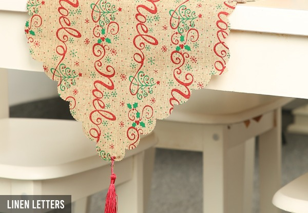 Christmas Printed Table Burlap Flag - Five Styles Available