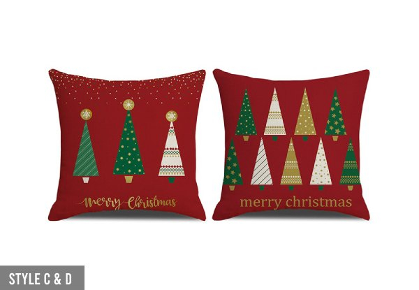 Two-Pack Christmas Cushion Cover - Four Styles Available & Option for Four-Pack