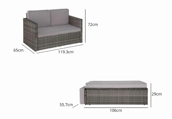 Two-Piece Outdoor PE Rattan Sofa Set