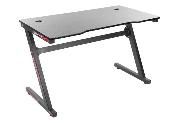 Z-Shaped Design Gaming Desk with Cable Management System